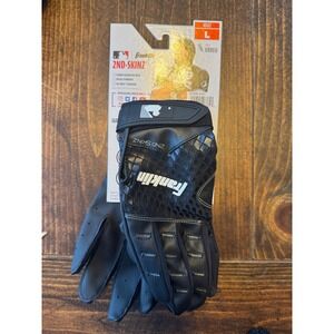 Franklin 2ND Skinz Adult Baseball Batting Glove - Black - Adult Large